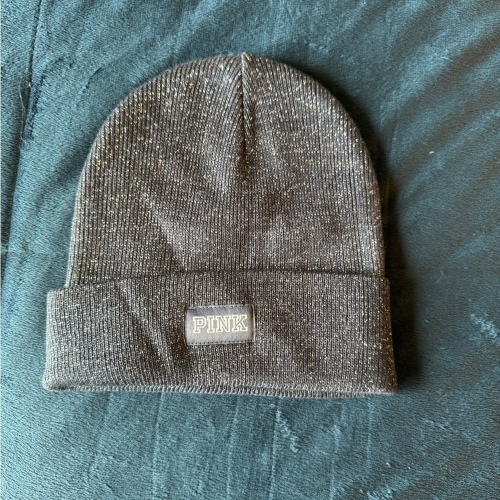 PINK Victoria's Secret Navy Knit Beanie - Picture 3 of 3